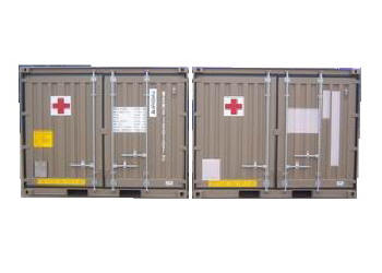 Container10'  per la Protezione Civile e per la Croce Rossa. 